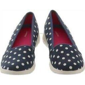 Lands' End Women's Gatas Slip-On Shoes Deep Sea Dot